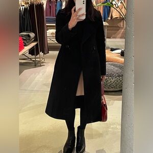Babaton Classic Black Wool Coat XS
